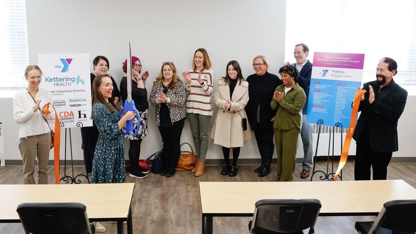 The Great Miami Valley YMCA held a ribbon cutting for the newly renovated art room at the Booker T. Washington Community Center. The project was conceived by the Leadership Hamilton Class of 31 and made possible by many donations from local businesses and private donors. NICK GRAHAM/STAFF