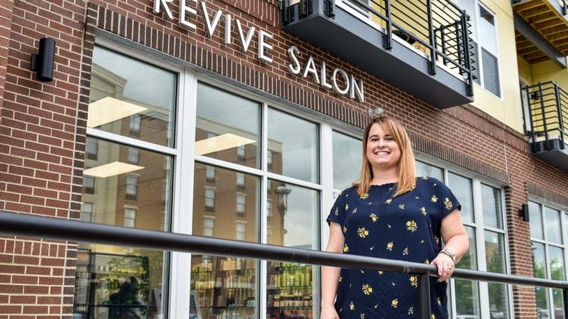 Gina Stitzel has opened Revive Salon in The Marcum complex in downtown Hamilton. Revive Salon is the first retail store in the building with Tano's Bistro, The Casual Pint and several others expected to fill spaces soon. NICK GRAHAM/STAFF