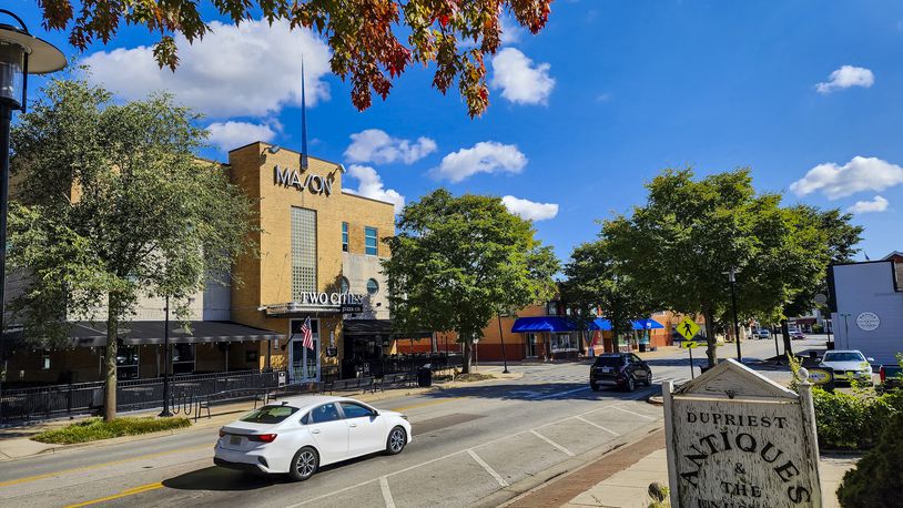 Two Cities Pizza Company is on the left of this view of W. Main Street (U.S. 42) in Mason. NICK GRAHAM/STAFF