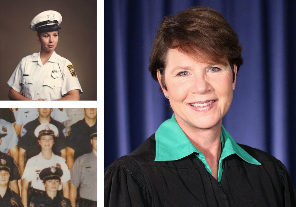 Ohio Supreme Court Chief Justice Sharon Kennedy wears robe of mentor Crehan  while being sworn-in