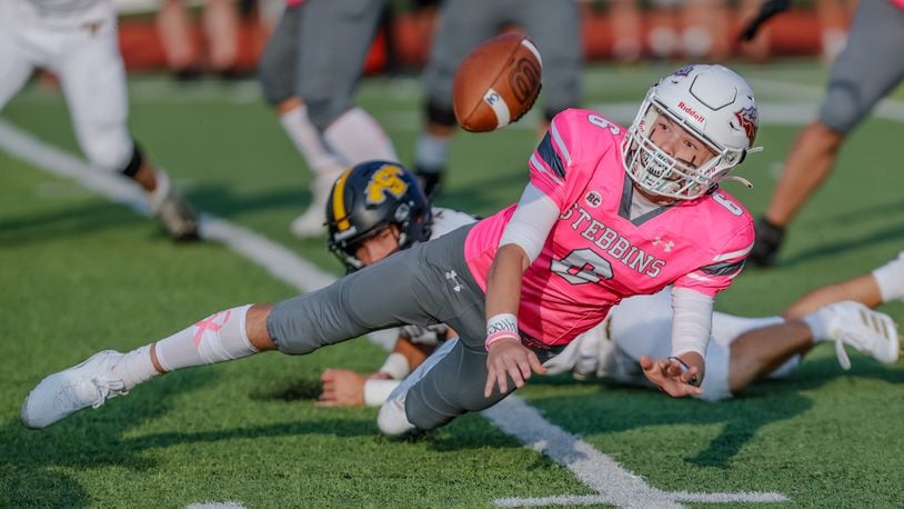 Stebbins hosted Springfield Shawnee in the season-opener at Edmundson Stadium on Aug. 23, 2024. Michael Cooper/CONTRIBUTED