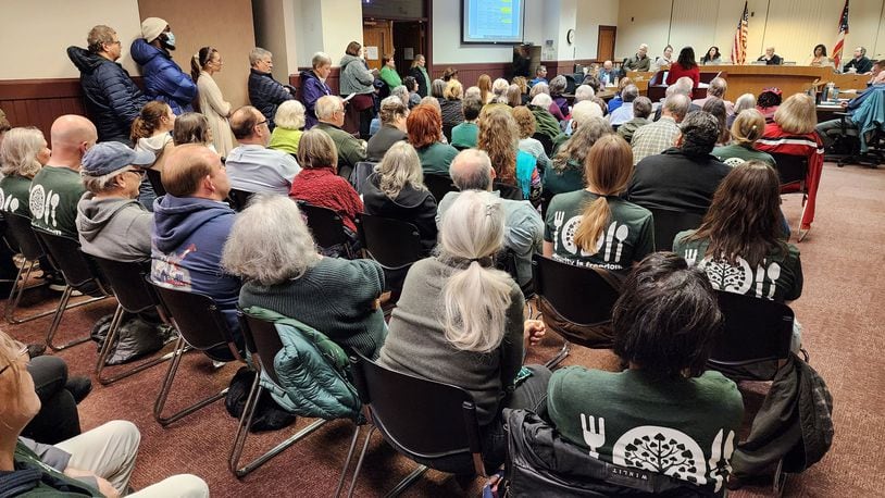 A standing room only crowd attended the Oxford city council meeting Tuesday, Feb. 7, 2023 to share their ideas on plans to spend the Butler County commissioners' $1.5M ARPA award. NICK GRAHAM/STAFF