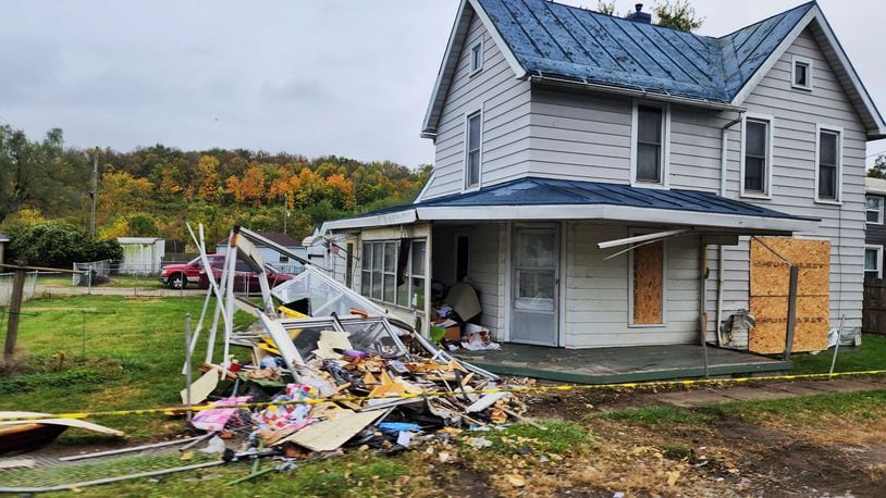 This is the damage done after a fatal crashed Sunday into a house on Oxford State Road. William "Bill" Miller, 58, of Middletown, died Sunday night at Atrium Medical Center. NICK GRAHAM/STAFF