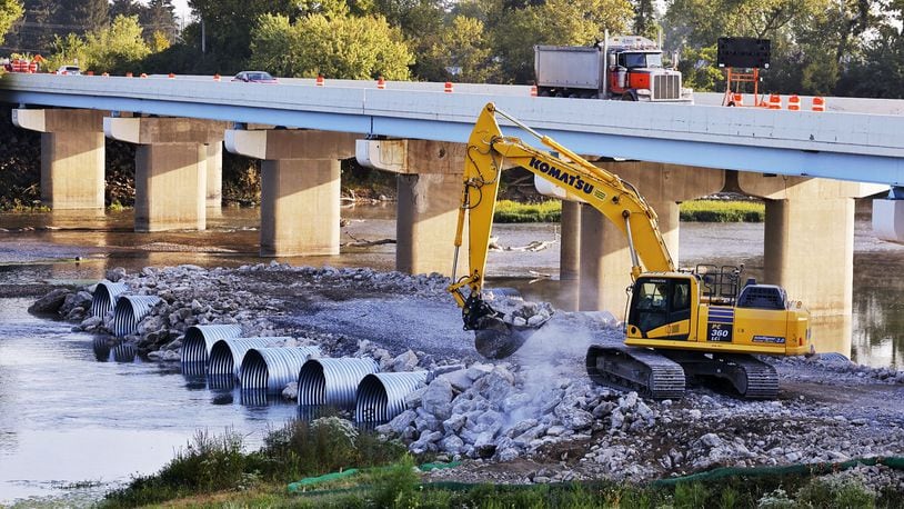 A 1.8 million project is underway on the Ohio 4/Germantown Road bridge in Middletown as part of ODOt rehabilitation and preservation project. NICK GRAHAM.STAFF