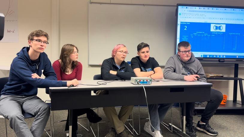 The Hamilton High School academic quiz team heads into the GMC league tournament this Saturday, Feb. 17, 2024, riding a nine-match win streak after completing the best regular season in school history at 15-3. MICHAEL D. PITMAN/STAFF