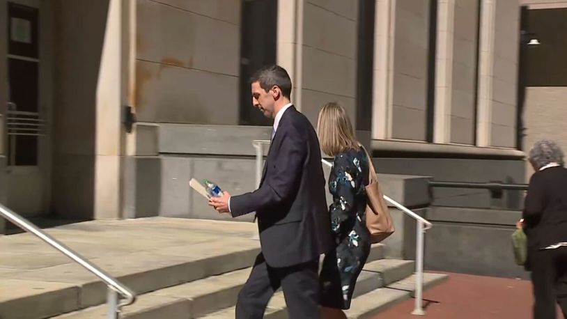 Former Cincinnati councilman P.G. Sittenfeld enters the federal courthouse in Cincinnati Oct. 10, 2023. Paul Weeden/WCPO