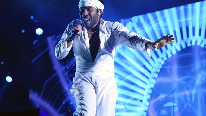 FILE - Donald Glover, who goes by the stage name Childish Gambino, performs at the Governors Ball Music Festival in New York on June 3, 2017. (Photo by Charles Sykes/Invision/AP, File)