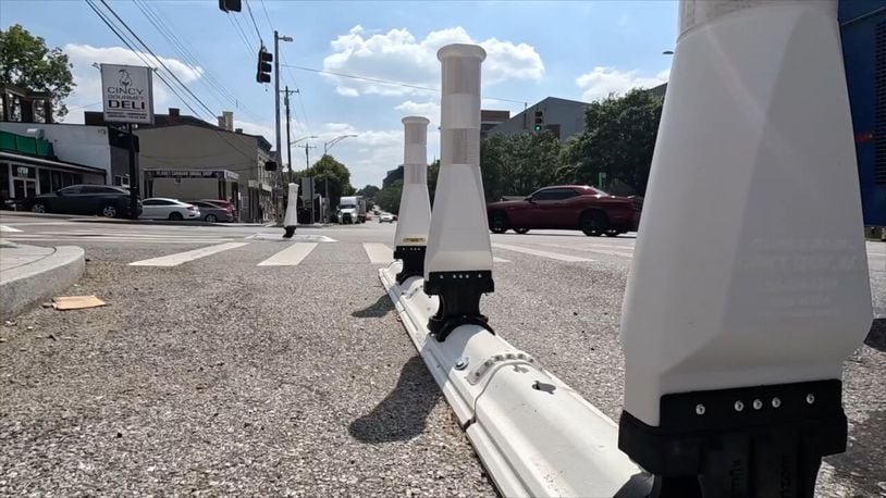 A quick curb extension on Jefferson Avenue. MADDY SCHMIDT/WCPO