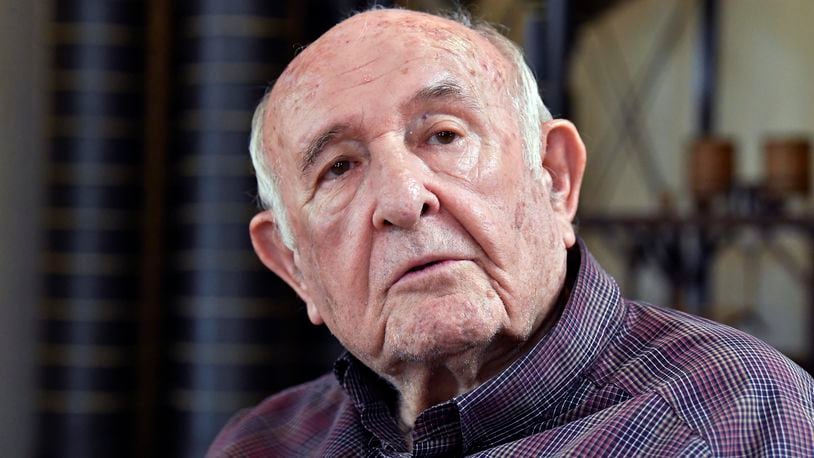 Jimmy Russell, known as the "Buddha of Bourbon" talks about being the third generation of the Russell family involved in the bourbon industry at the Wild Turkey Distillery in Lawrenceburg, Ky., Wednesday, Aug. 28, 2024. (AP Photo/Timothy D. Easley)