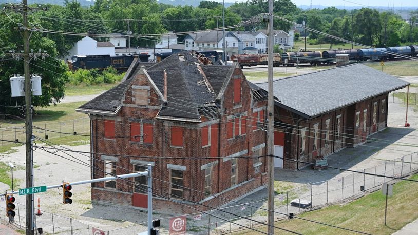 The CSX train depot, at the corner of Maple Avenue and MLK Jr. Boulevard, is being shopped by the city of Hamilton, which is seeking buyers through an RFP. It's also a possible location for an Amtrak passenger rail stop. MICHAEL D. PITMAN/FILE