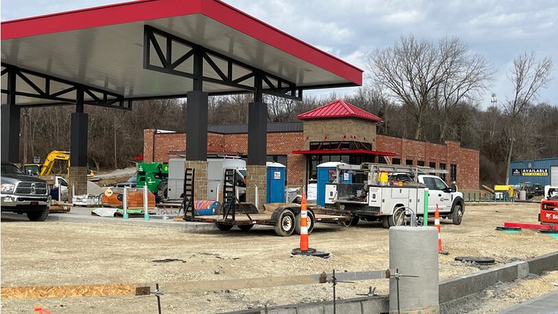 The new Sheetz fuel center and convenience store in Springboro continues to make progress.  ED RICHTER/STAFF
