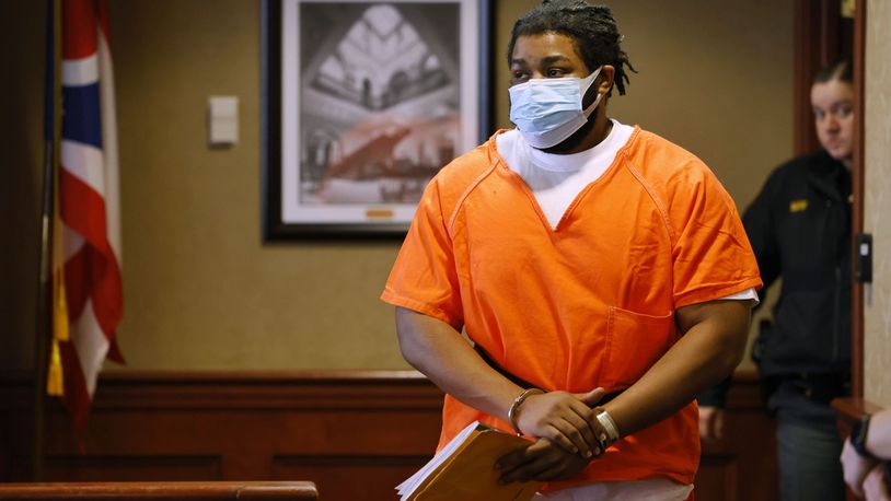 Anthony Brown, accused in the fatal shooting at Fairfield Twp. Walmart in 2022, appeared fir a hearing in Butler County Common Pleas Court Tuesday, July 11, 2023 in Hamilton. NICK GRAHAM/STAFF