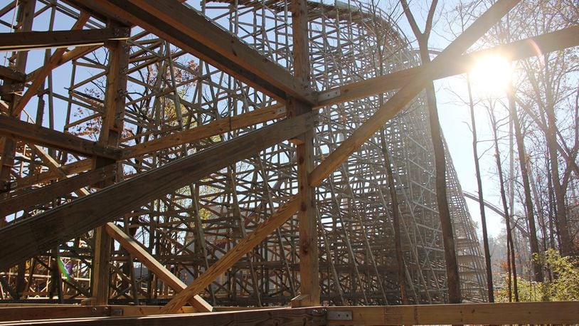 When Mystic Timbers opens this spring it will become Kings Island’s 16th roller coaster. CONTRIBUTED