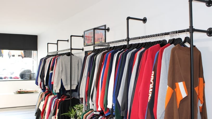 Flow State Vintage, a new clothing store on High Street in Oxford, is operated by two partners, including one Miami University sophomore. SEAN SCOTT/OXFORD FREE PRESS