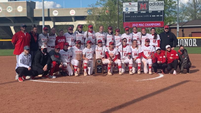 Miami University's softball team won its second straight Mid-American Conference championship and advanced to the NCAA Tournament for the first time since 2016. Miami University photo