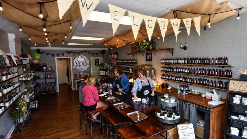 Petals & Wicks is now open at 119 Main Street in Hamilton. Petals & Wicks offers a variety of premade scented candles and options to create your own custom scented candles, tarts and sprays. NICK GRAHAM/STAFF