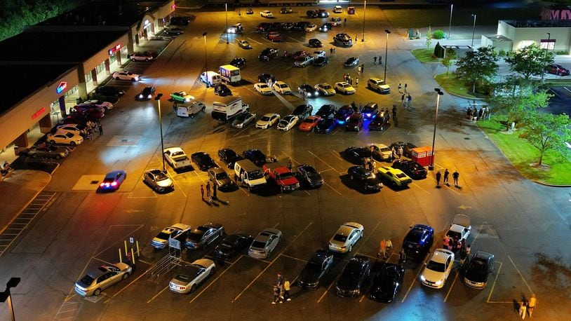 Car enthusiasts gather in the parking lot area behind White Castle on Roosevelt Blvd. Saturday night, Aug. 17, 2024 in Middletown. The area is popular cruising spot. NICK GRAHAM/STFF