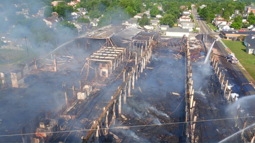PHOTOS: Crews battle massive warehouse fire in Hamilton