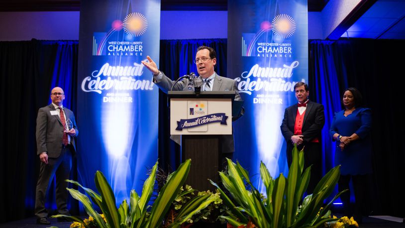 Tom Daskalakis, UC Healh West Chester Hospital’s chief administrative officer, was honored by the West Chester-Liberty Chamber Alliance at its Annual Celebration March 5 with The Carlos Todd Businessperson of the Year Award. CONTRIBUTED/ALI WOLFE PHOTOGRAPHY