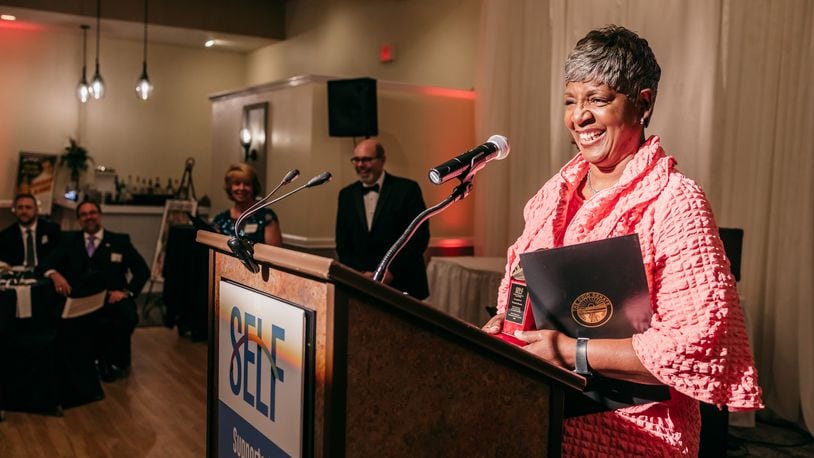 Supports to Encourage Low-income Families (SELF) is accepting nominations for the 2024 Janet Clemmons Community Service Award. Pictured is the 2023 award recipient Pamela Benson of the Village Food Pantry Inc. GOLD BLUSH PHOTO CO./CONTRIBUTED