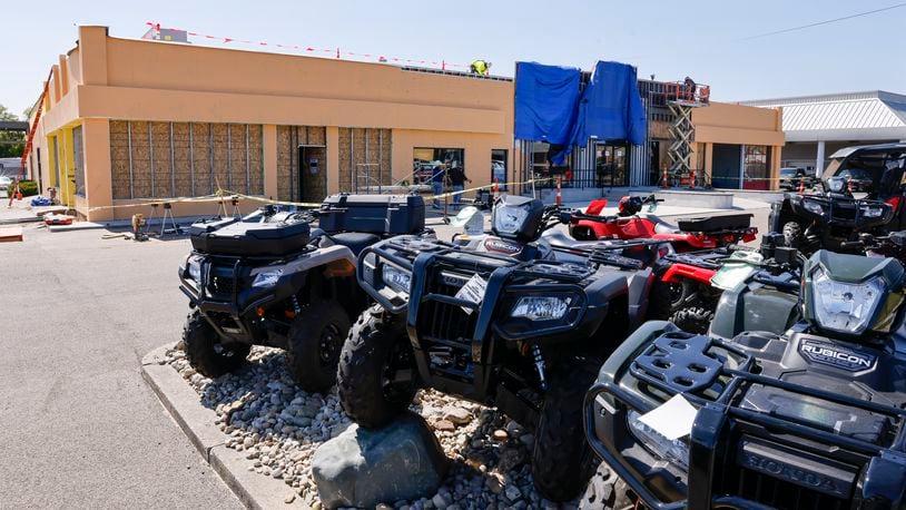 Honda of Fairfield is getting a facelift with renovated exterior. This is one of several improvements along the Ohio 4 corridor in Fairfield. NICK GRAHAM/STAFF