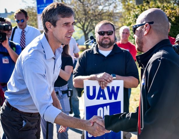 Presidential candidate visits UAW workers on strike in  West Chester