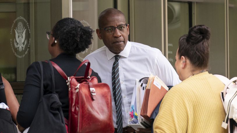 FILE - CEO and co-founder of Ozy Media Carlos Watson arrives at Brooklyn Federal Court, June 7, 2024 in New York. Watson began testifying trial in the federal criminal trial surrounding the collapse of his Ozy Media. (AP Photo/Adam Gray, file)
