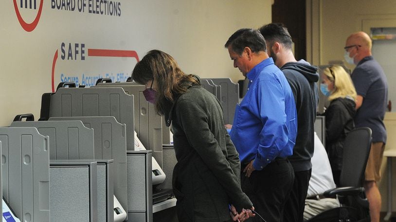 Voters at the Montgomery County Board of Elections in this file photo from Wednesday Oct. 12, 2022. MARSHALL GORBY\STAFF