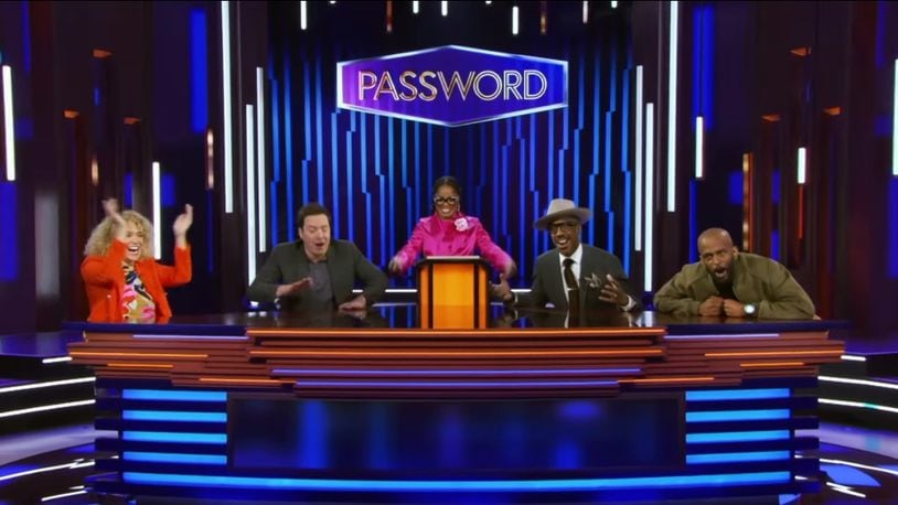 Myles Bacon (far right), who grew up in Springfield, recently competed in and took home a cash prize from the game show "Password." Photo provided.