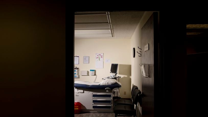 FILE — An exam room at the Red River Women's Clinic in Moorhead, Minn., which was the only remaining abortion provider in North Dakota before it moved across the border into Minnesota, May 26, 2023. Polls show increasing support for abortion rights in all 50 states, with majorities in nearly all states — even deep red states — saying that abortion should be legal in all or most cases. (Jenn Ackerman/The New York Times)