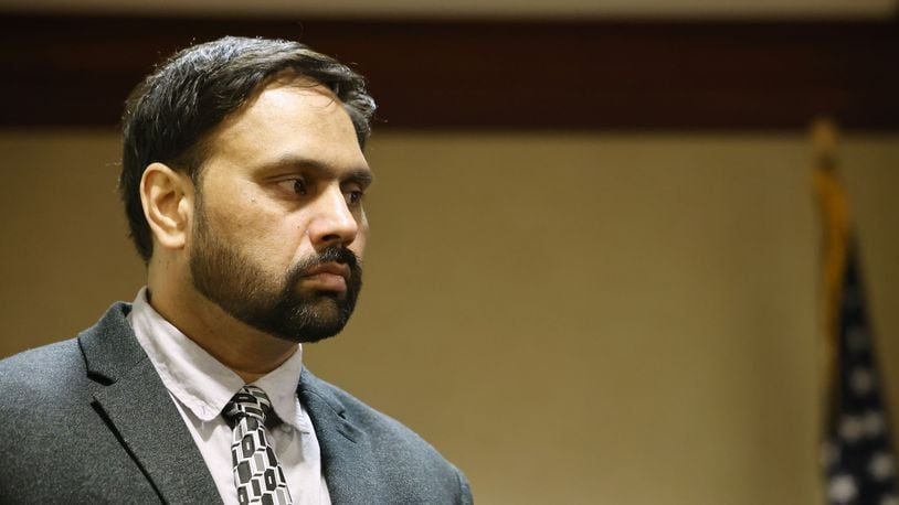Gurpreet Singh appears in court Friday, Feb. 10, 2023 in Judge Gregory Howard's courtroom in Butler County Common Pleas Court in Hamilton. Singh is charged in a quadruple homicide of his wife and three other family members in April 2019. Singh's first trial resulted in a hung jury. A new trial date has been set for April 29, 2024. NICK GRAHAM/STAFF