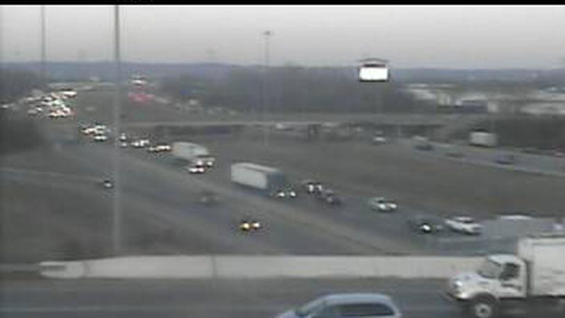Multiple crashes along Interstate 75 in southern Butler County had backed up traffic, said Ohio State Highway Patrol dispatchers but the accidents, which were all non-injury, have been cleared from the highway and traffic on I-75 southbound - just north of Interstate 275 - is flowing normally.(Provided photo from OHGO traffic camera/Journal-News)