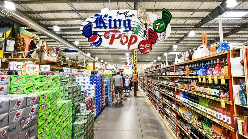 One recent addition to Jungle Jim’s International Market in Fairfield is the new King of Pop section featuring a light up sign and a button to push for Michael Jackson tunes to be played in the aisle. NICK GRAHAM/STAFF