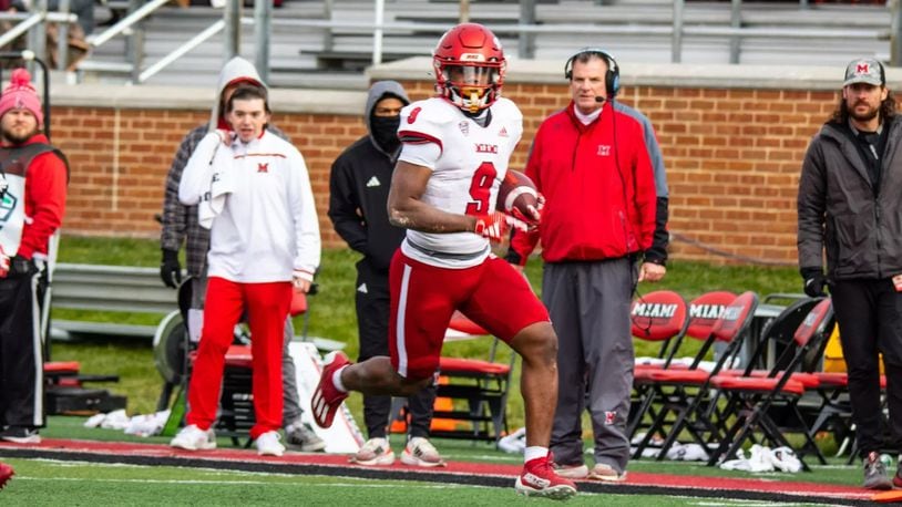 Miami's Kenny Tracy runs the ball during a game last season. Miami Athletics photo