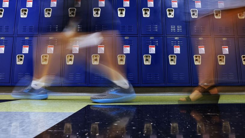 Students participate in an open house Wednesday, Aug. 7, 2024 at Wilson Middle School in Hamilton. NICK GRAHAM/STAFF