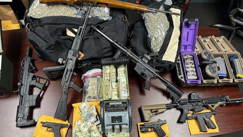 Three were arrested and marijuana, cash, guns and cares were seized Wednesday from a West Chester Twp. residence. BUTLER COUNTY SHERIFF'S OFFICE