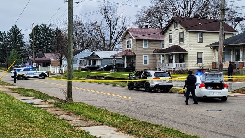 Middletown police investigate a shooting Sunday, Dec. 10, 2023, on Lafayette Avenue. NICK GRAHAM/STAFF