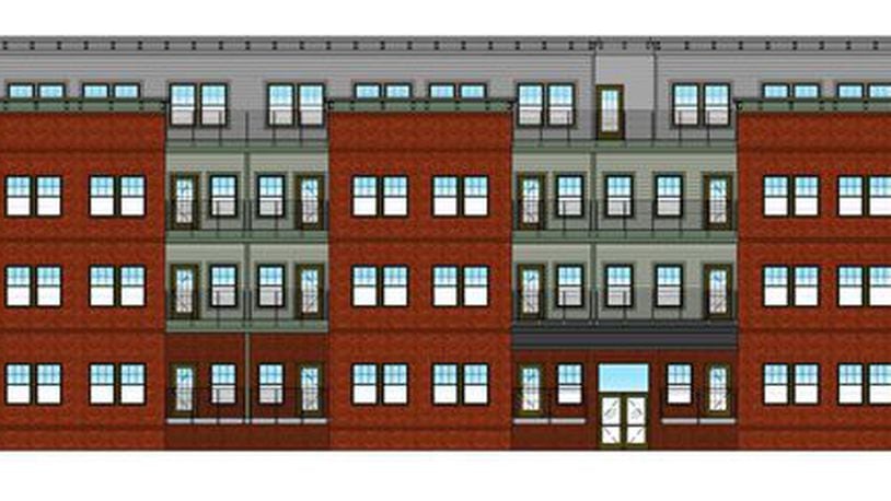 Jim Cohen of CMC Properties has released a concept drawing of what his approximately 70-unit apartment building, with four retail spaces, in the 300 block of Main Street, may look like. It may change because the design is not final. PROVIDED