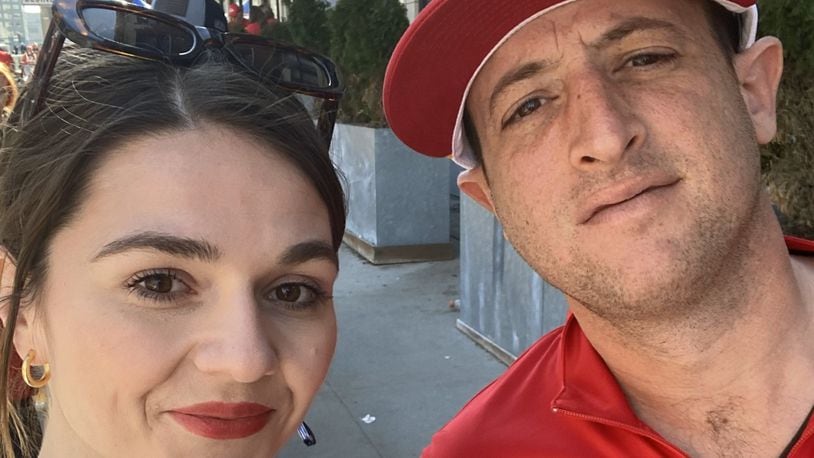 Bekah and Nick Berardi attended Wednesday's Super Bowl rally in Kansas City where one person was killed and 22 injured. They left minutes before the shots were fired and walked away from the violence. SUBMITTED PHOTO