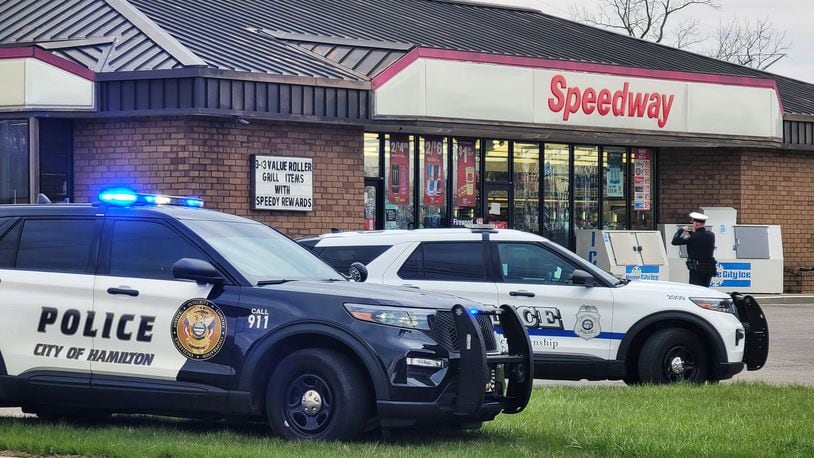 Police are continuing to investigate a robbery Friday morning a Speedway in West Chester Twp. NICK GRAHAM/STAFF