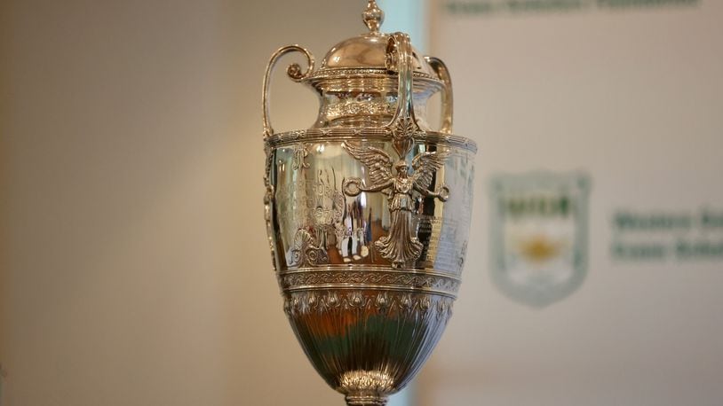 The Western Amateur trophy is pictured at Moraine Country Club on Monday, July 1, 2024. David Jablonski/Staff