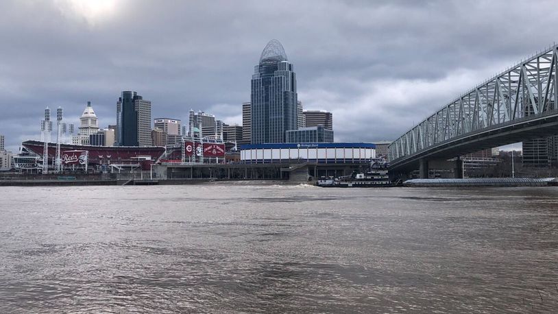 The Ohio River above action stage for flooding on February 25, 2022. WCPO/CONTRIBUTED