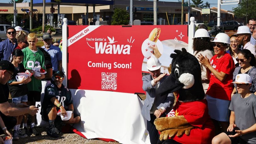 Wawa hosted a groundbreaking event to officially launch construction of its first store in Ohio at 5308 Fields Ertel Road in Deerfield Township Thursday, June 6, 2024. NICK GRAHAM/STAFF