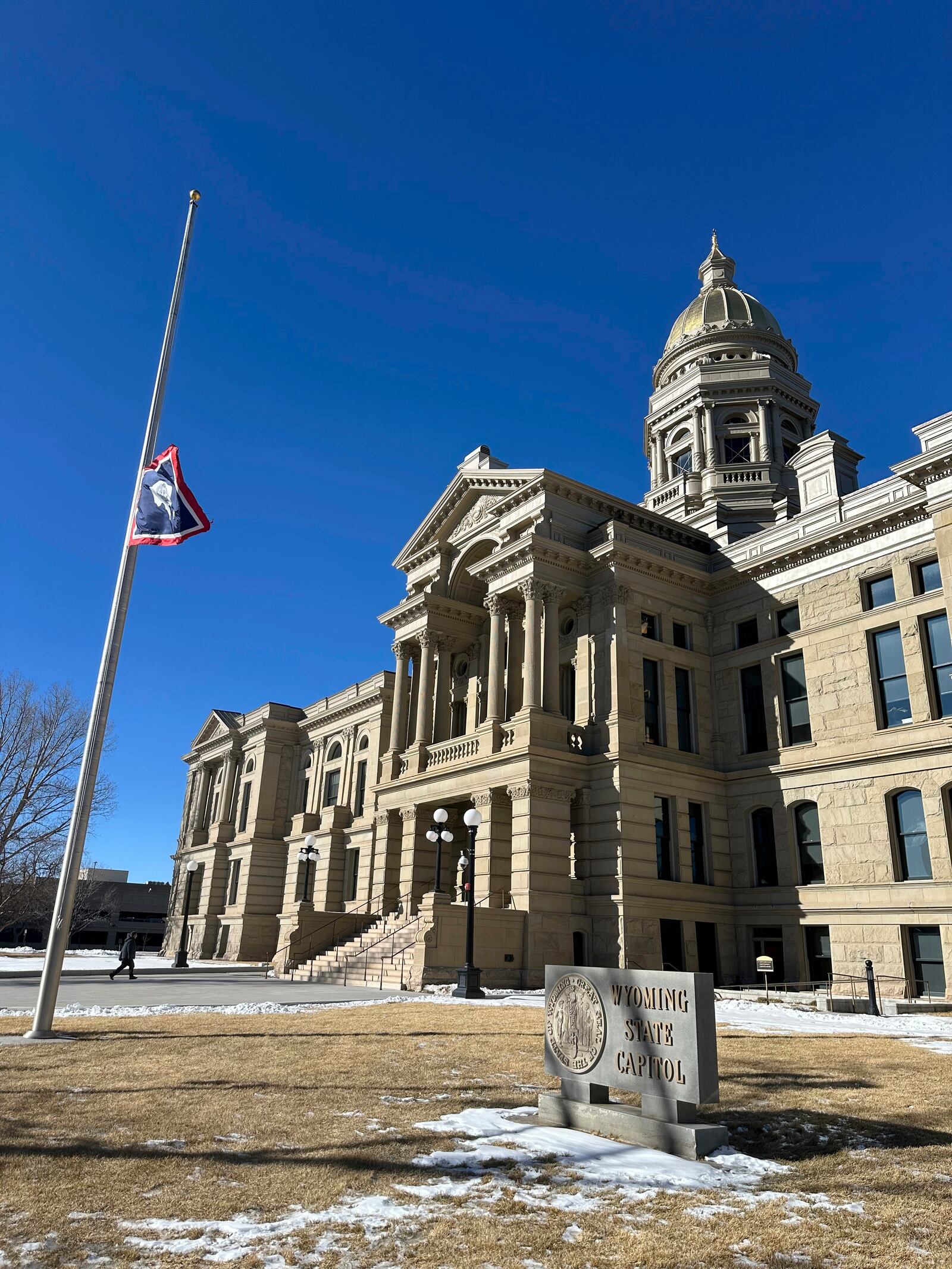 The Wyoming Capitol, where Freedom Caucus lawmakers have taken control of the state House of Representatives, is seen Monday, Jan. 13, 2025, in Cheyenne, Wyo. (AP Photo/Mead Gruver)