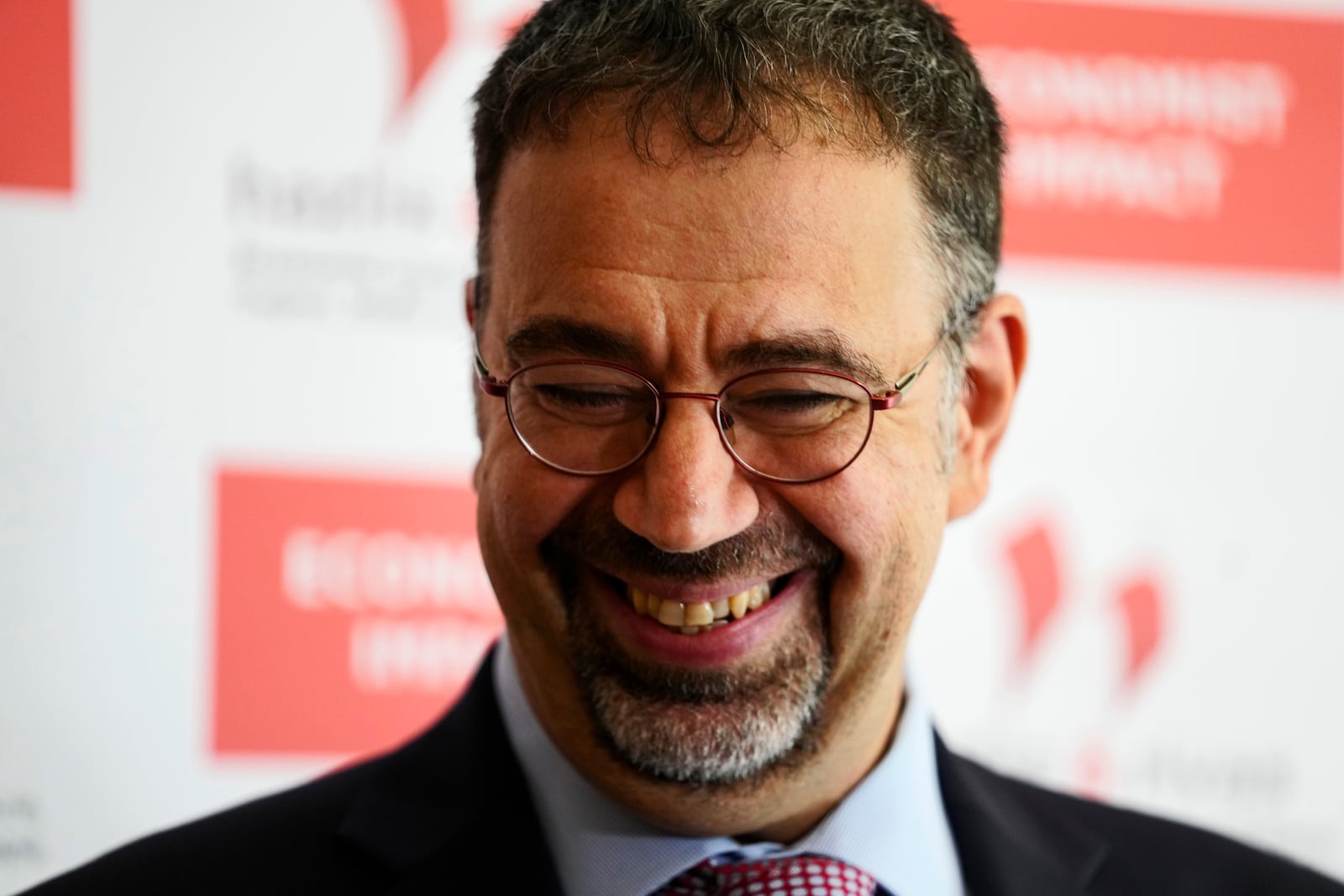 Economist Daron Acemoglu, 2024 Nobel prize winner in Economics, speaks to the media during a conference in Athens , Greece, Monday, Oct. 14, 2024. (AP Photo/Petros Giannakouris)