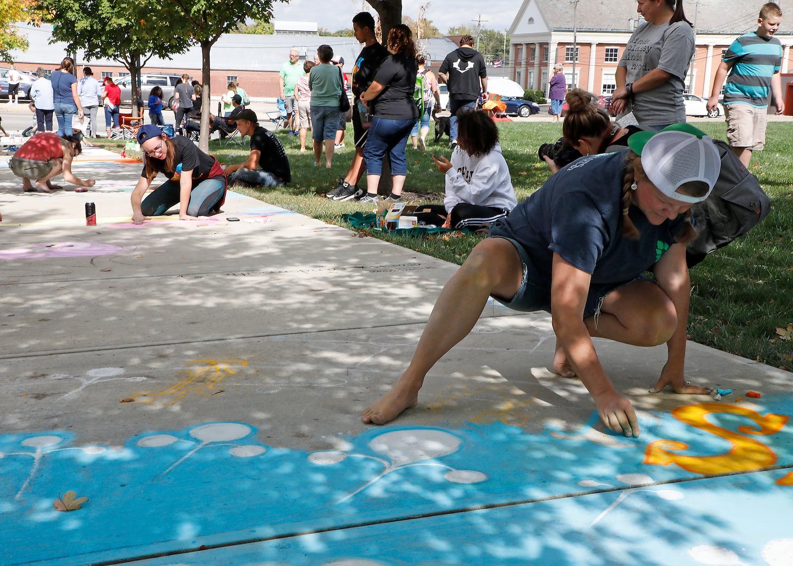 Artists will create masterpieces along the sidewalks of Liberty Center.