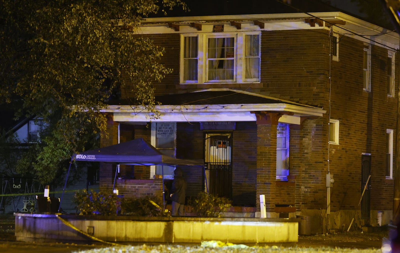 Police investigate after three people were shot Tuesday night, Oct. 25, 2022 in the 700 block of Second Street in Hamilton. Two of those shot have died and a child was also hit by bullet fragments. NICK GRAHAM/STAFF