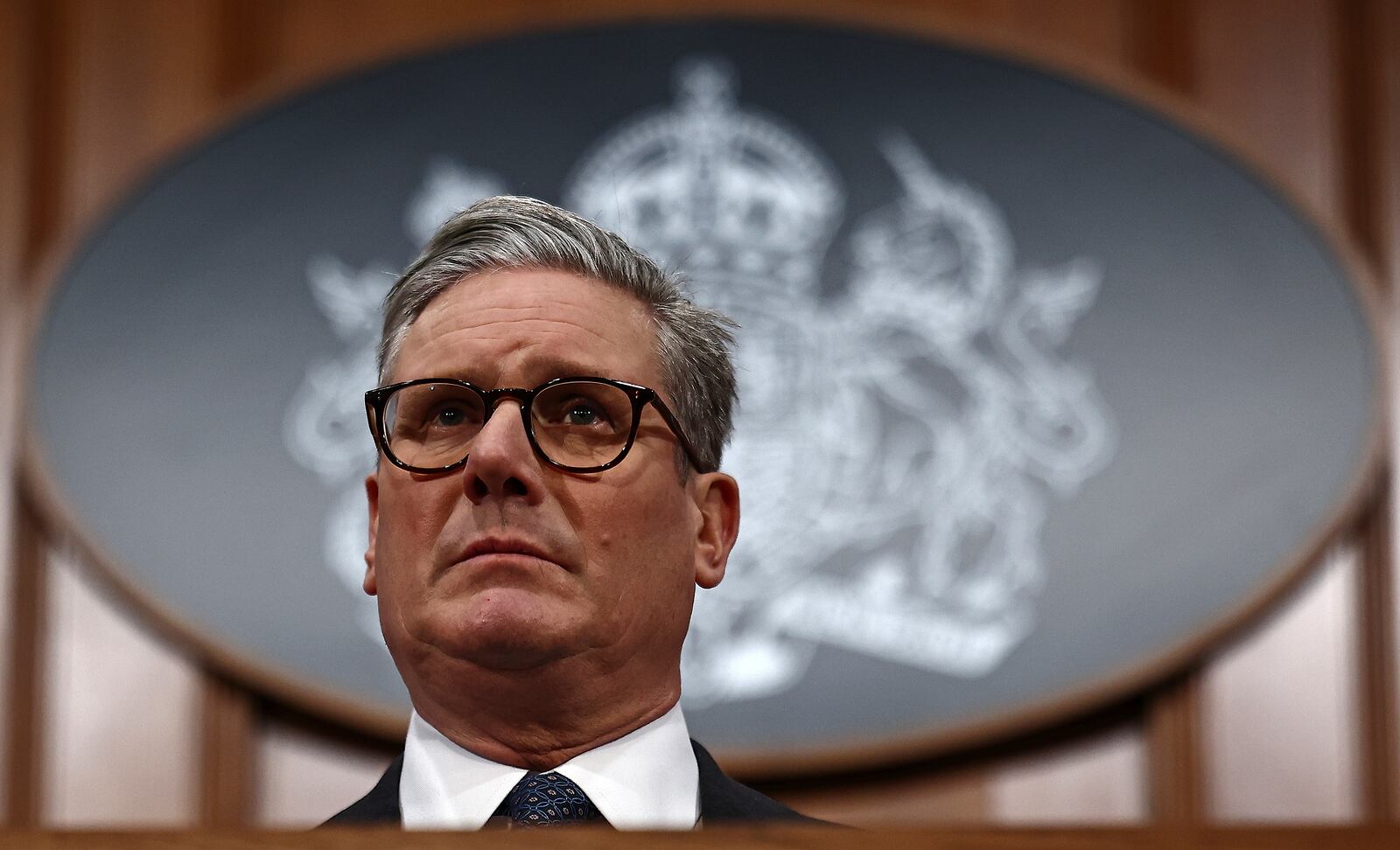 Britain's Prime Minister Keir Starmer speaks during a press conference at the Downing Street Briefing Room in London, Jan. 21, 2025, following the guilty plea of the Southport attacker Axel Rudakubana. (Henry Nicholls/Pool Photo via AP)