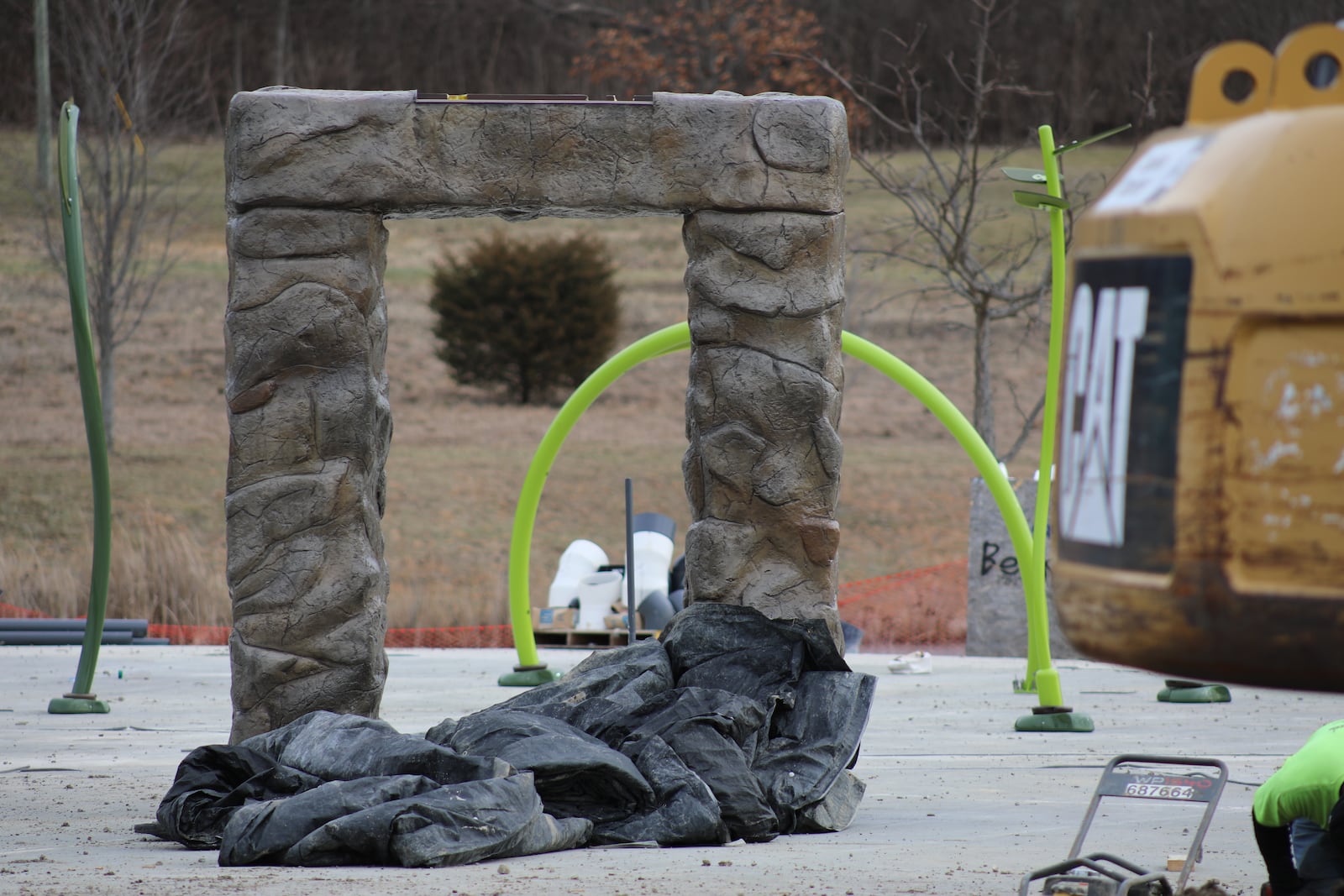 When completed, this feature will have a water through its midsection on the new splash pad being constructed in Beckett Park in West Chester Twp. Contributed photo