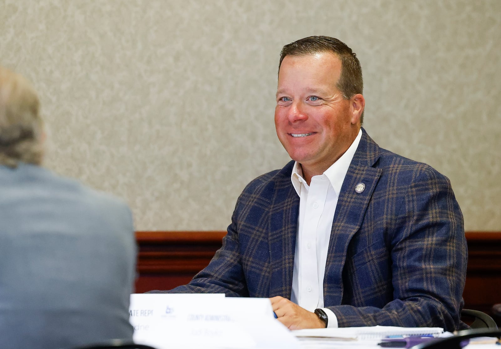 State Representative Rodney Creech speaks during a meeting with Butler County Commissioners to discuss property taxes with state legislators and other elected officials Monday, June 24, 2024 in Hamilton. NICK GRAHAM/STAFF